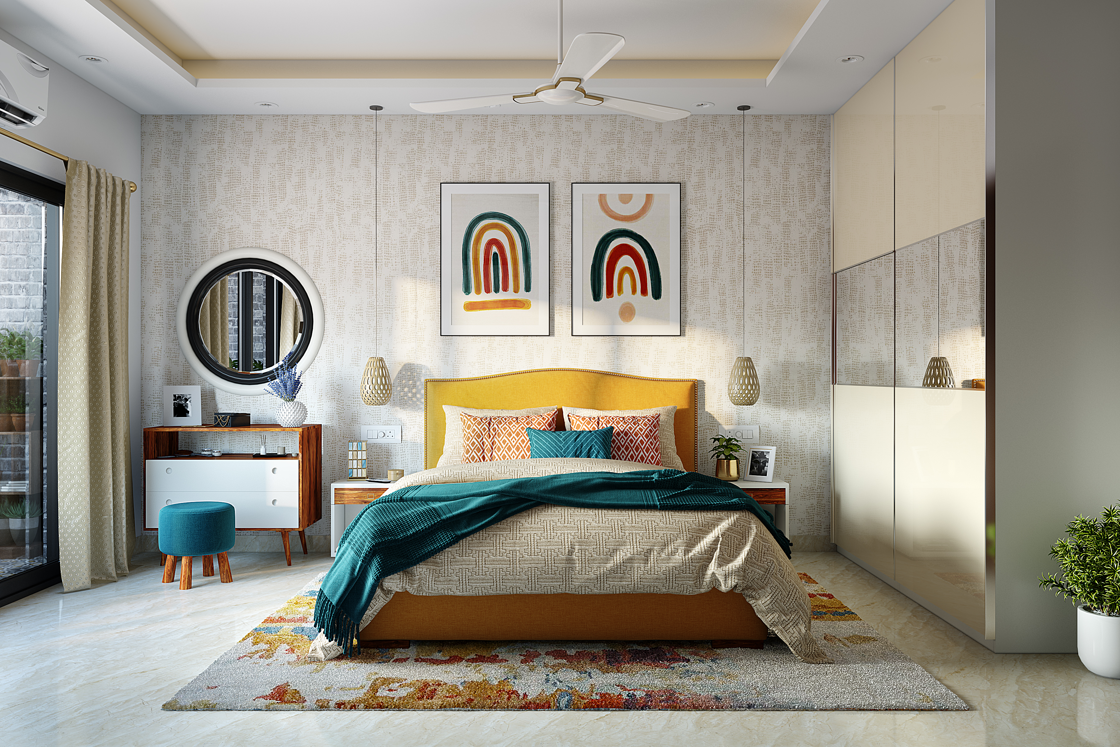 Spacious Master Bedroom Design With Modern Decor | Livspace