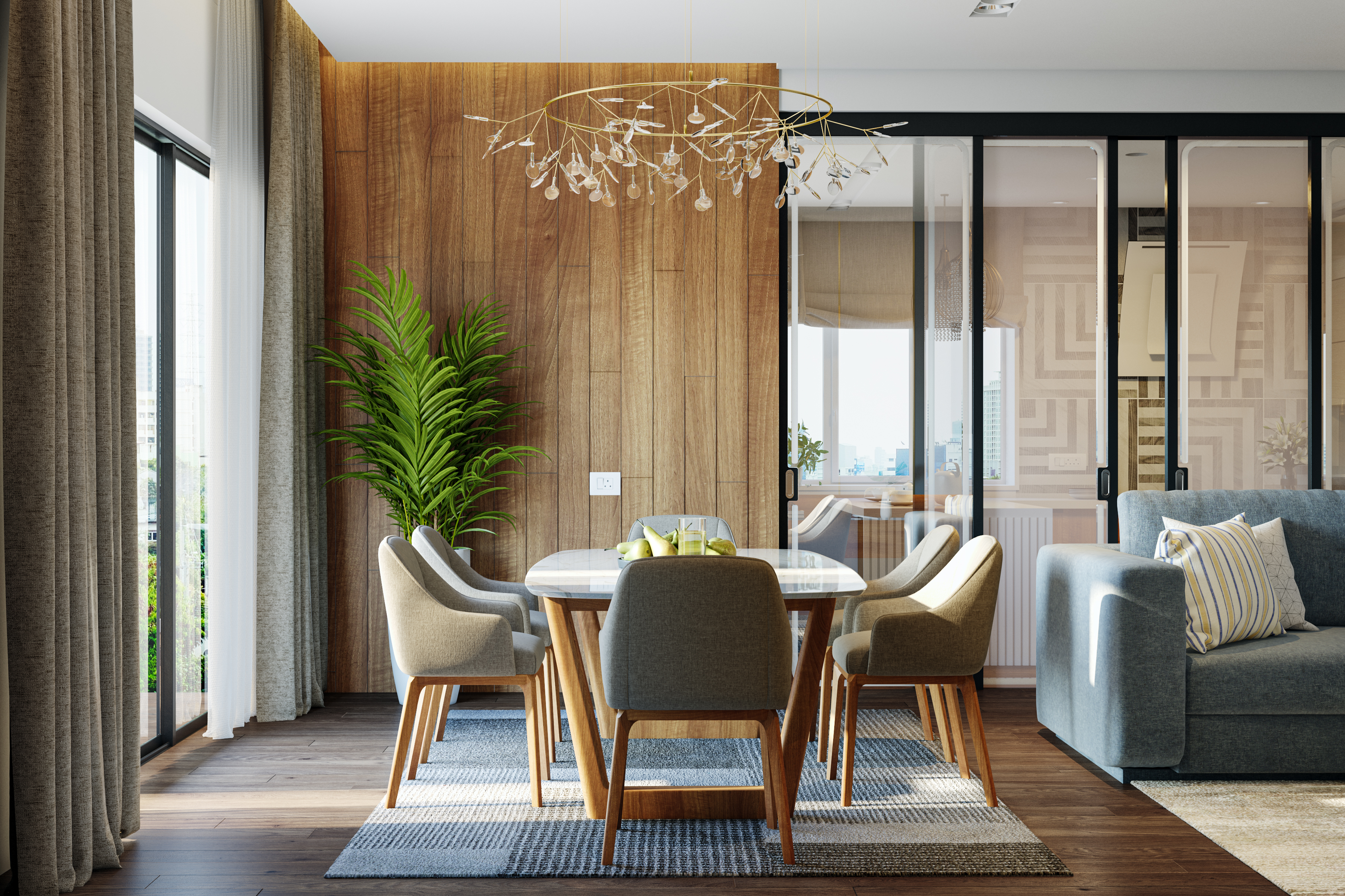 Contemporary Dining Room With Elegant Interiors | Livspace