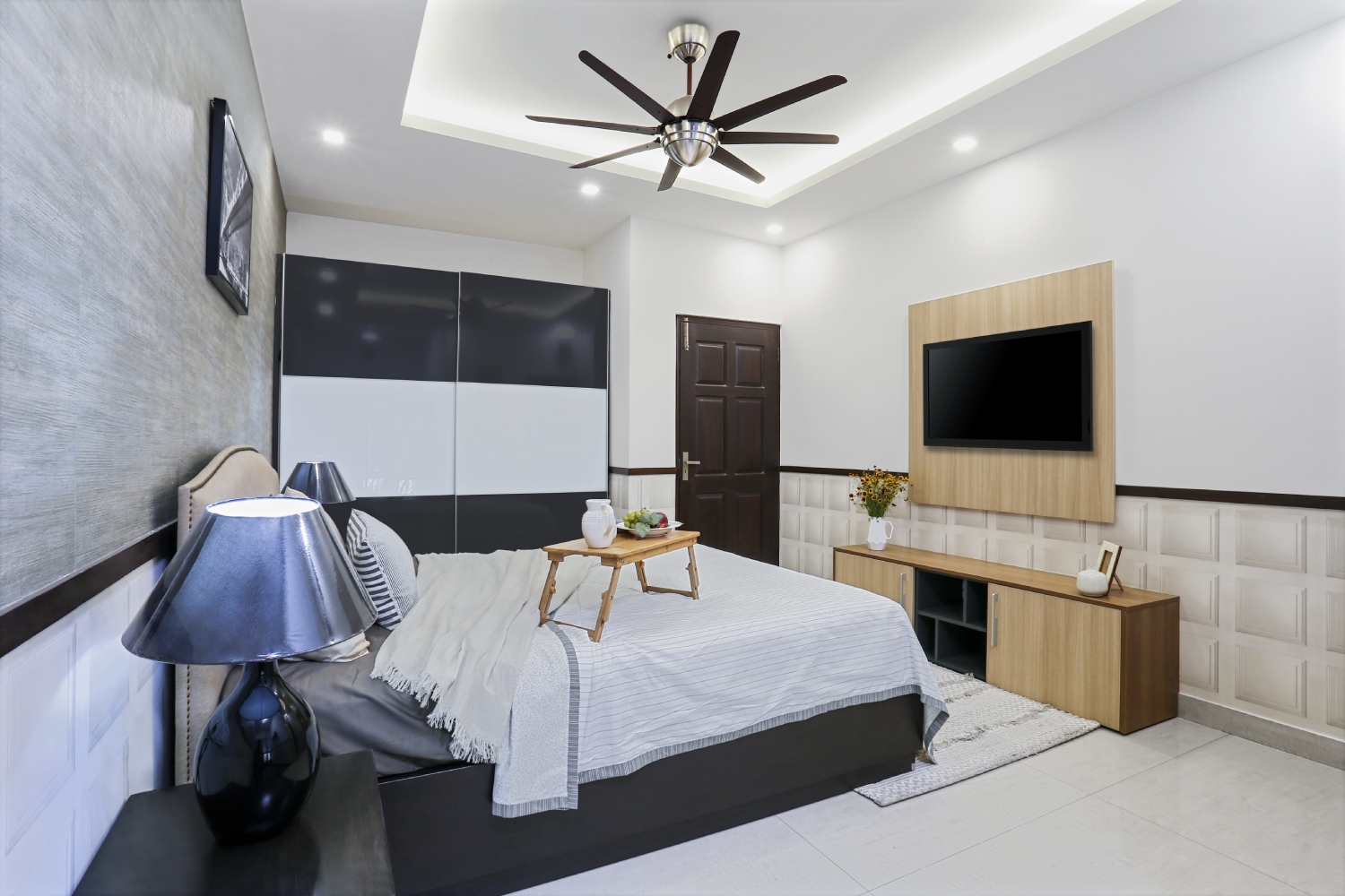 Single-Layered Rectangular POP Ceiling Design | Livspace