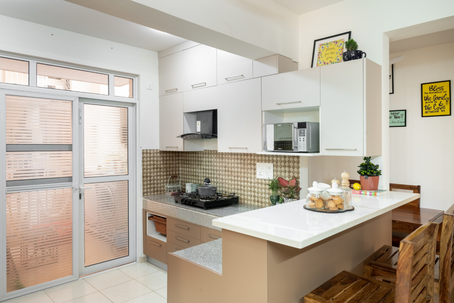 Modular Kitchen Design With Open Wall Shelves | Livspace