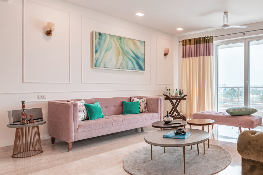 Drawing Room Design With Two 3-Seater Sofas | Livspace
