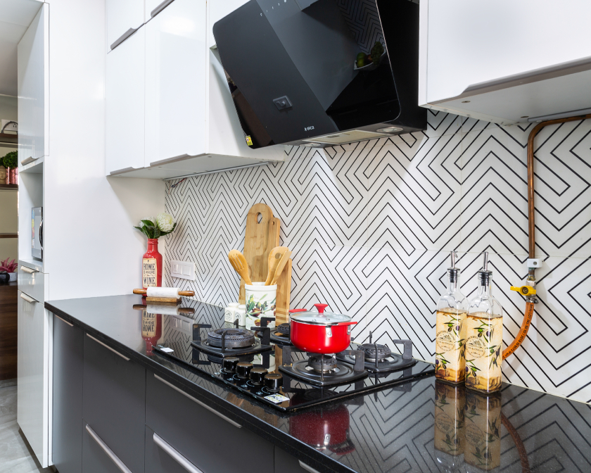Herringbone-Patterned Ceramic Tiles Design | Livspace