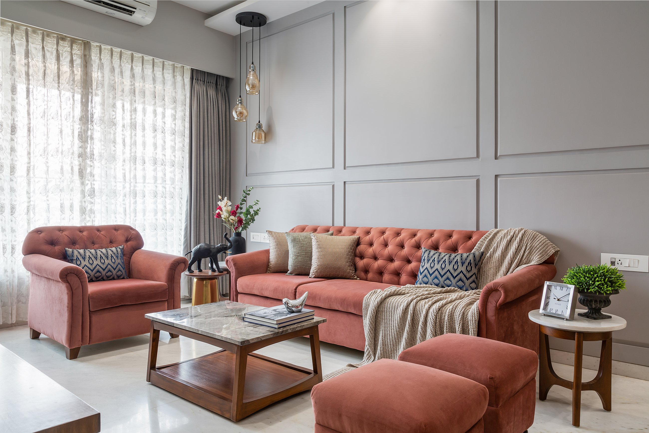 Light Grey Hall Wall Colour Combination | Livspace