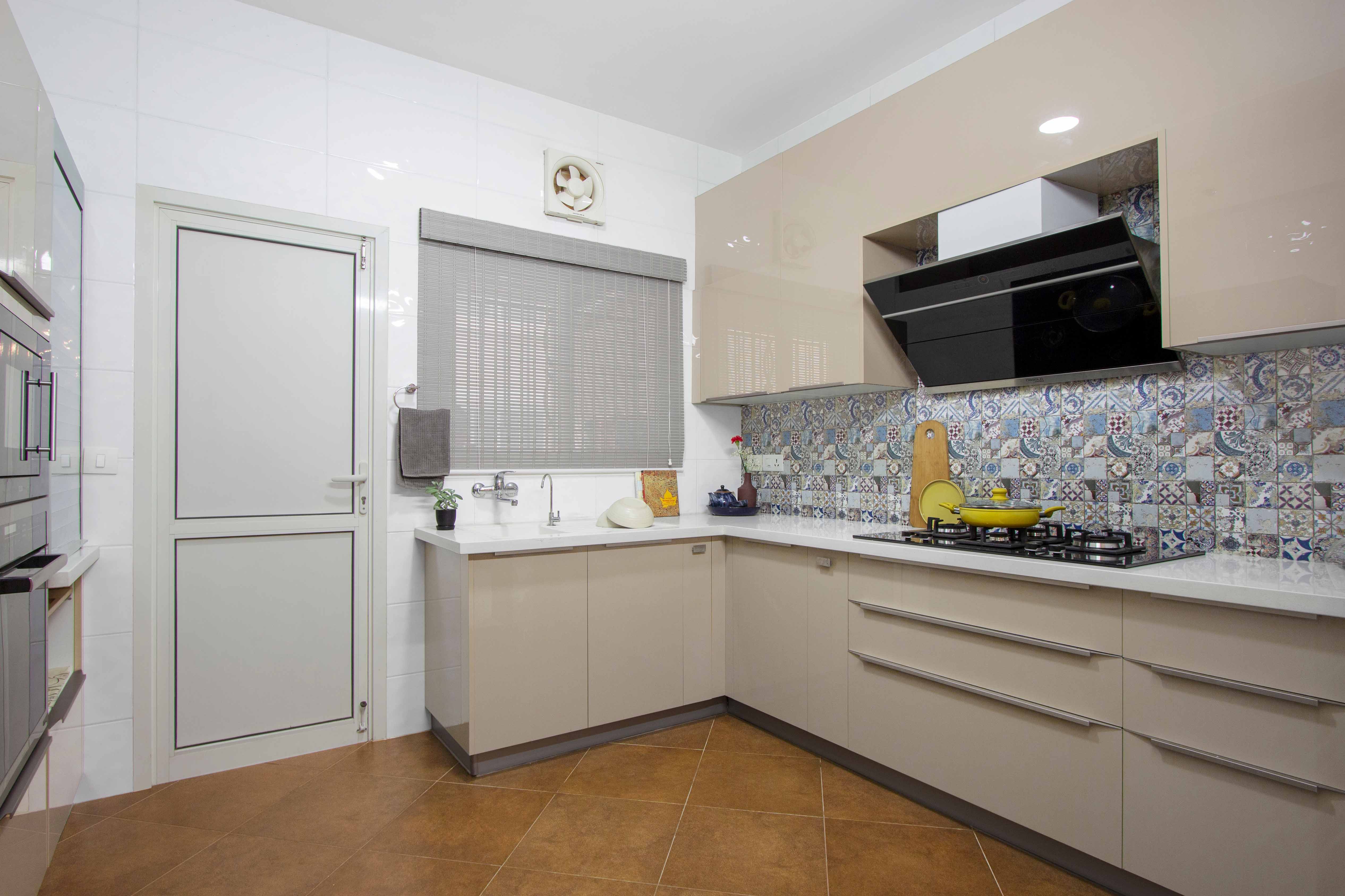 3-BHK Interior for Bnagalore Flat with Natural Wood and Vibrant Colour ...