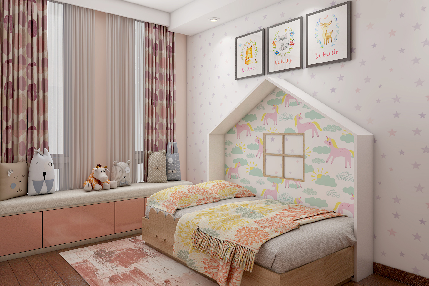 Bedroom Wallpaper Design With Star-Themed Motifs | Livspace