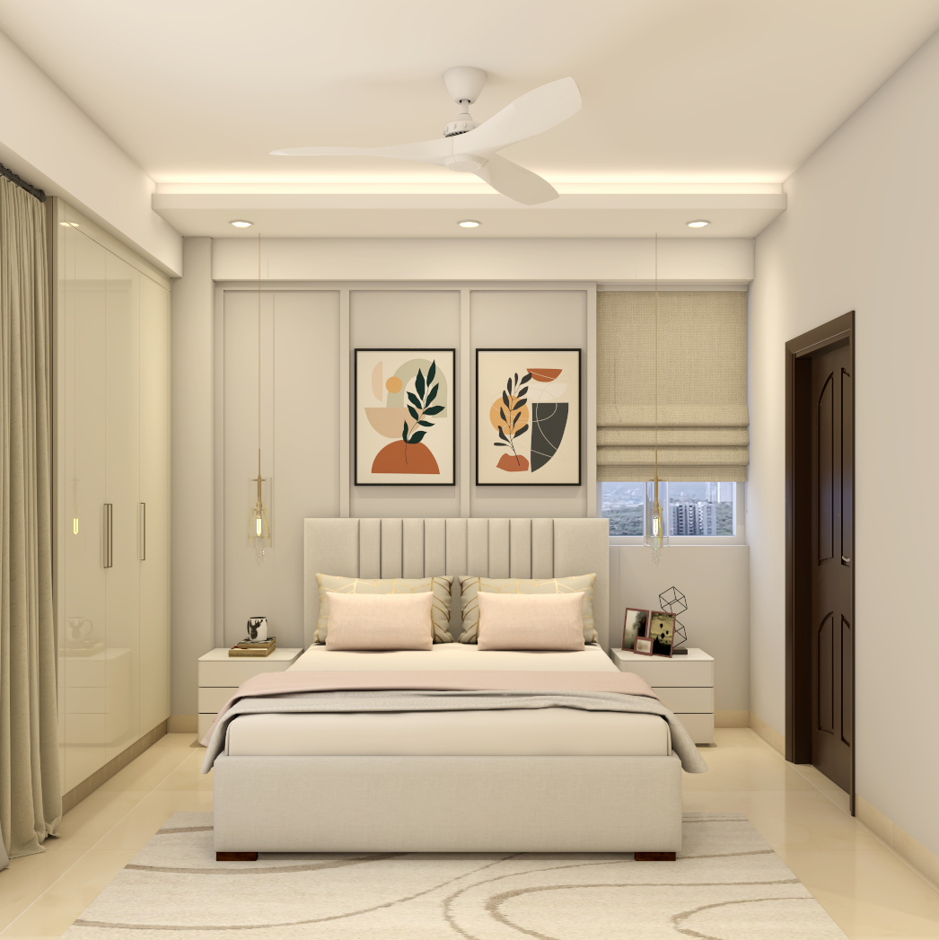Compact Guest Bedroom Design With Modern Pendant Lights | Livspace