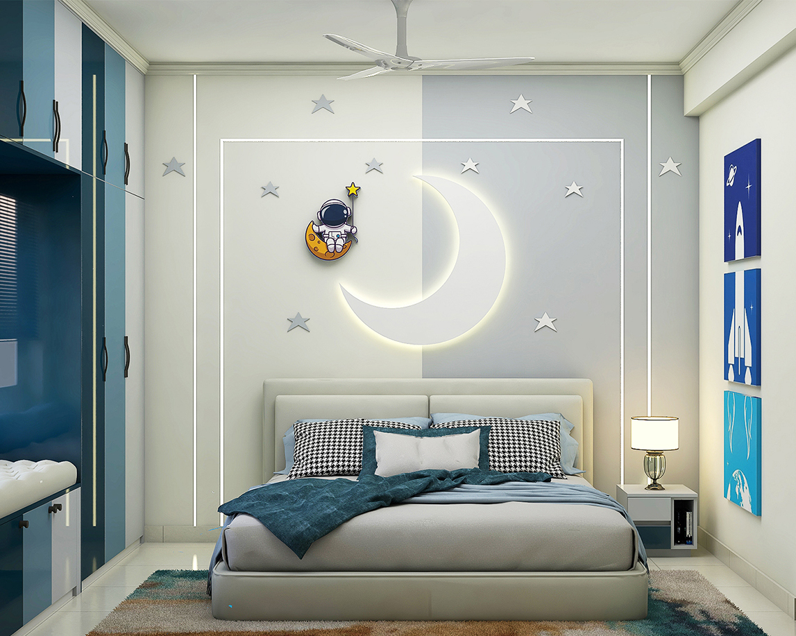Spacious Boy's Room Design With Bed | Livspace