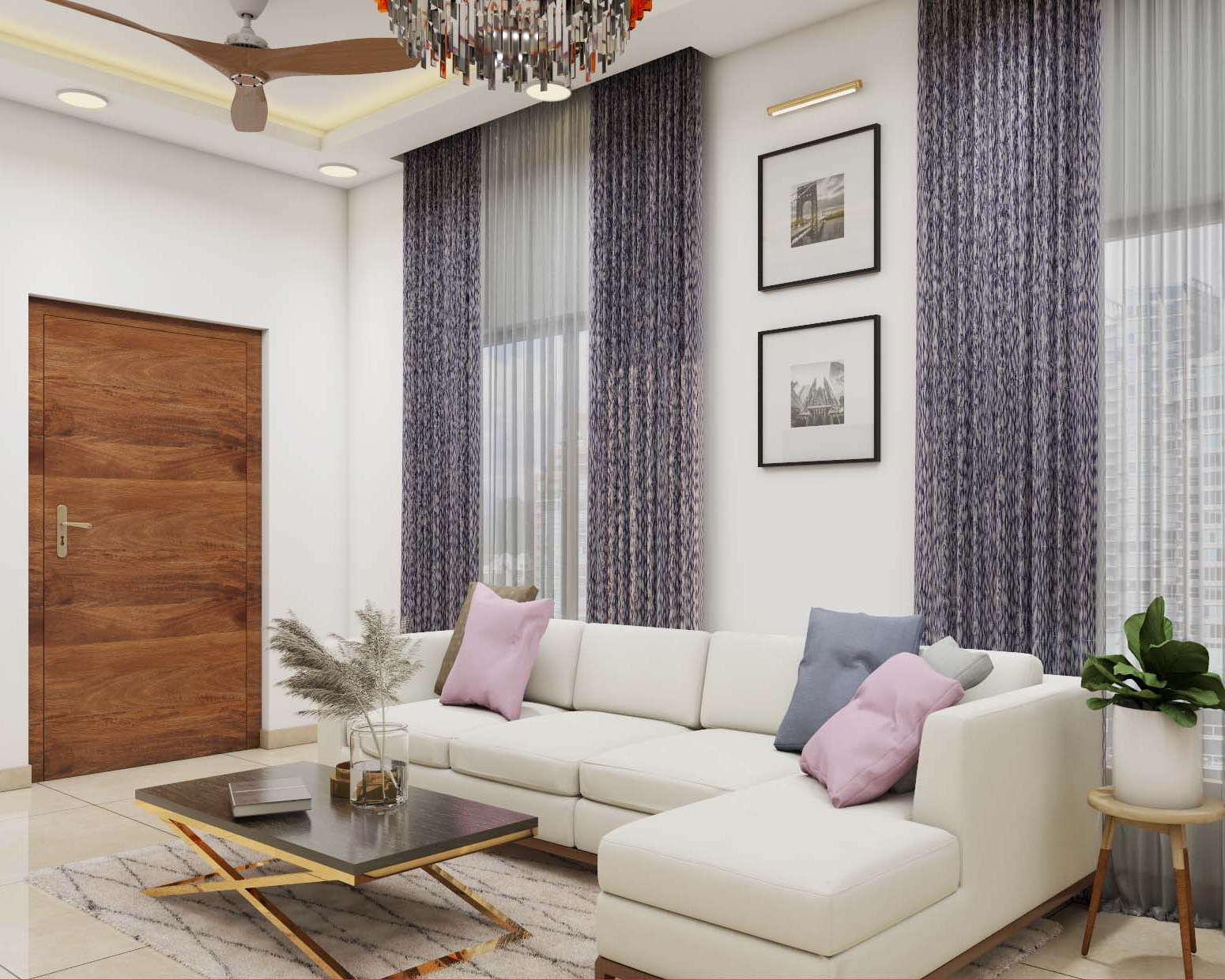 Light-Coloured Hall Interior Design | Livspace