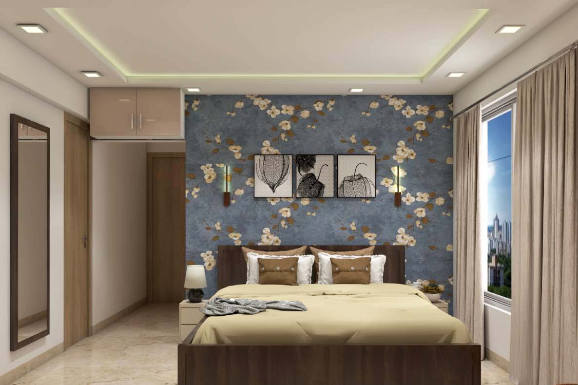Spacious Bedroom Design With A Queen Bed And Bedside Tables | Livspace