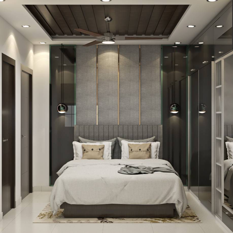Guest Bedroom With Overhead Lighting | Livspace