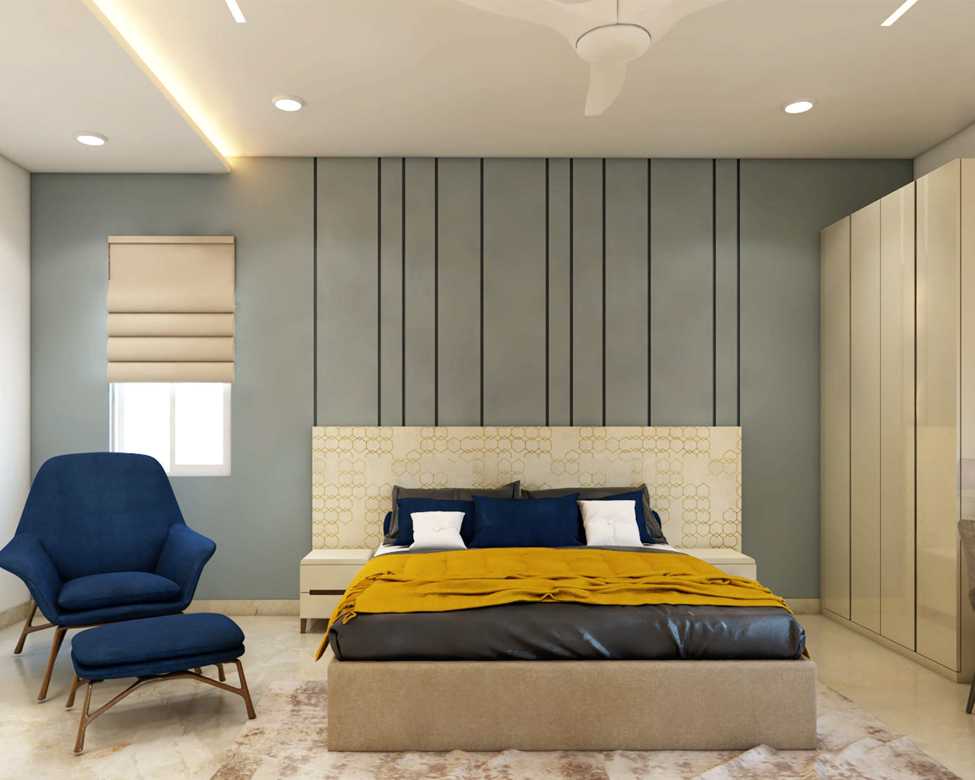 Spacious Bedroom Design With Profiled Cove Lighting | Livspace