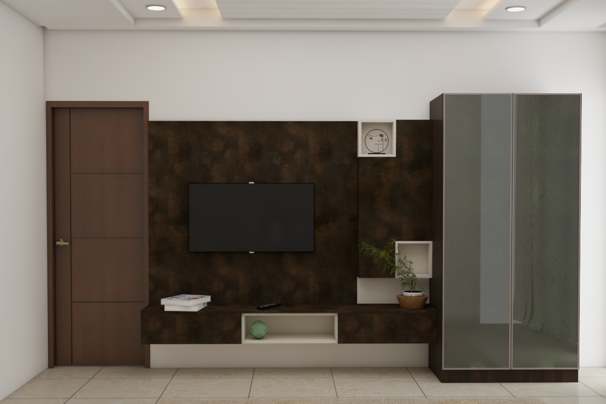 Spacious TV Unit Design With Storage | Livspace