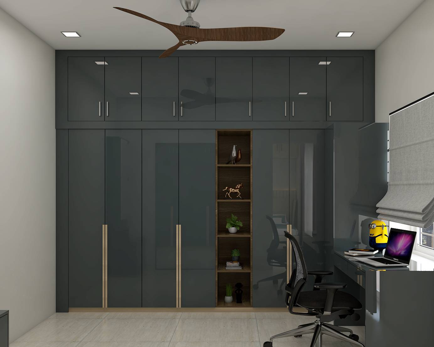Spacious Swing Wardrobe Design With A Glossy Finish | Livspace