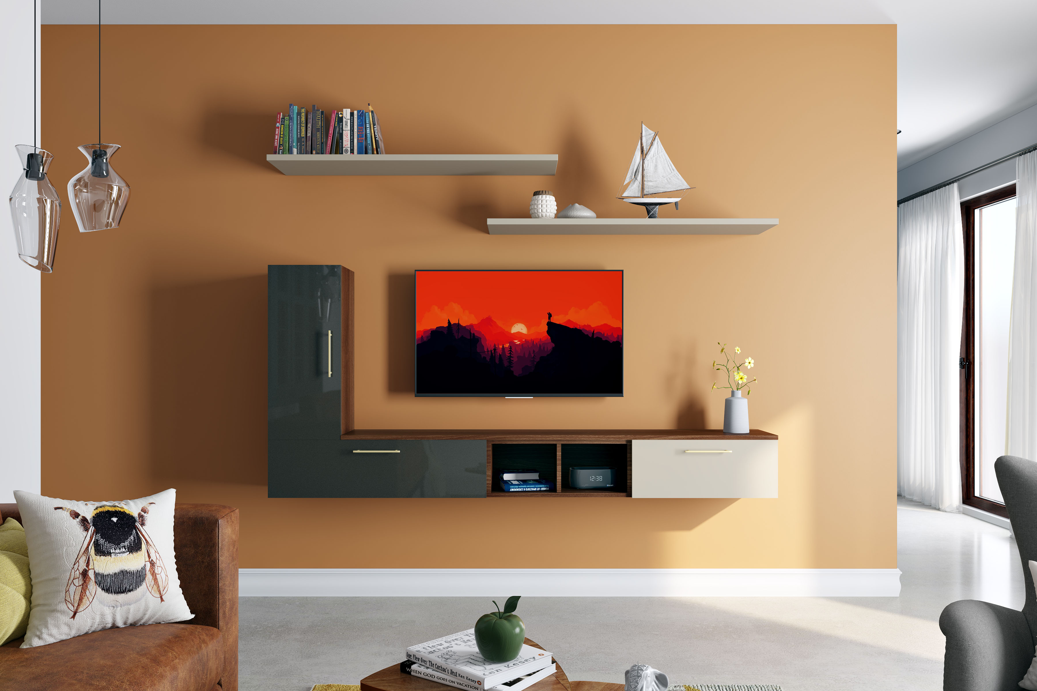 Easy to Clean Brown Wall Paint Design for Cozy Modern Living Spaces ...